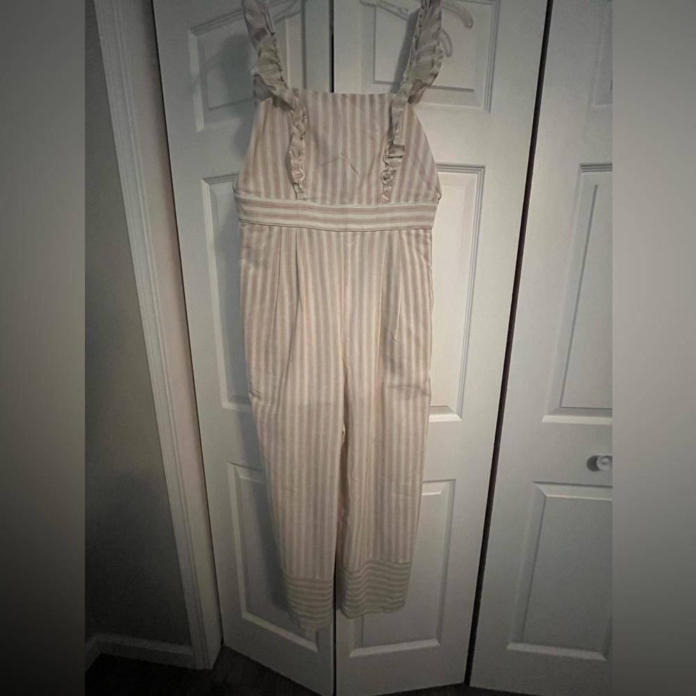 Altar’d State Striped Ruffle Jumpsuit